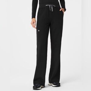 FIGS ISABEL High Waisted Wide Leg Scrub Pants BLACK size M